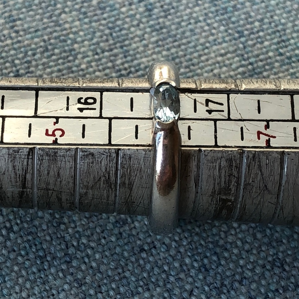 Blue Topaz? Stackable Sterling Silver Ring S 6 - image 3